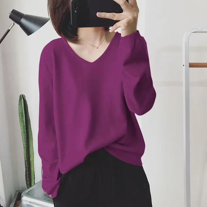 Plus Size Blue Knit Sweater for Women 2020 Winter — feature 21