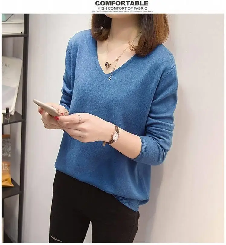 Plus Size Blue Knit Sweater for Women 2020 Winter — feature 8