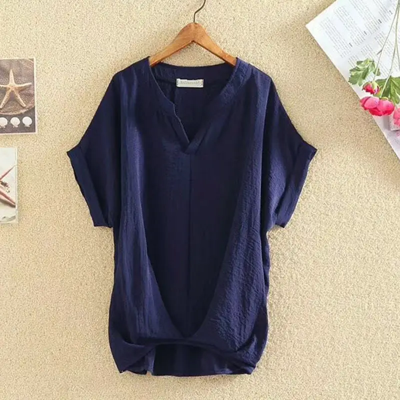 2025 Summer V Neck Bat Sleeve Women Top Large - Image 12