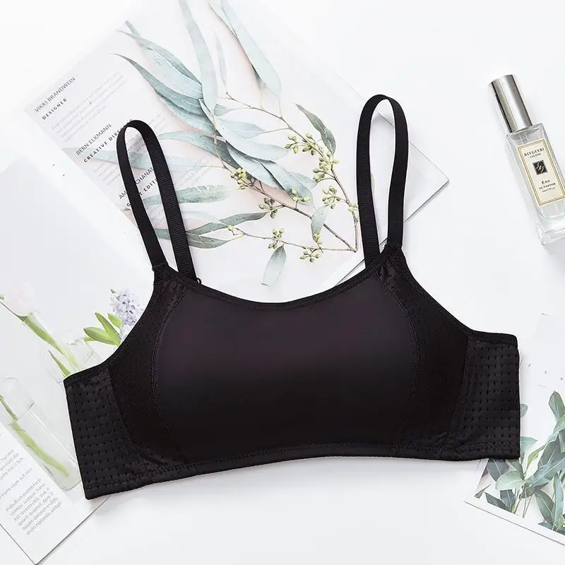 Yilaner 3139 latex cotton wireless bra tube top anti-exposure AB thin Cup breathable hole underwear