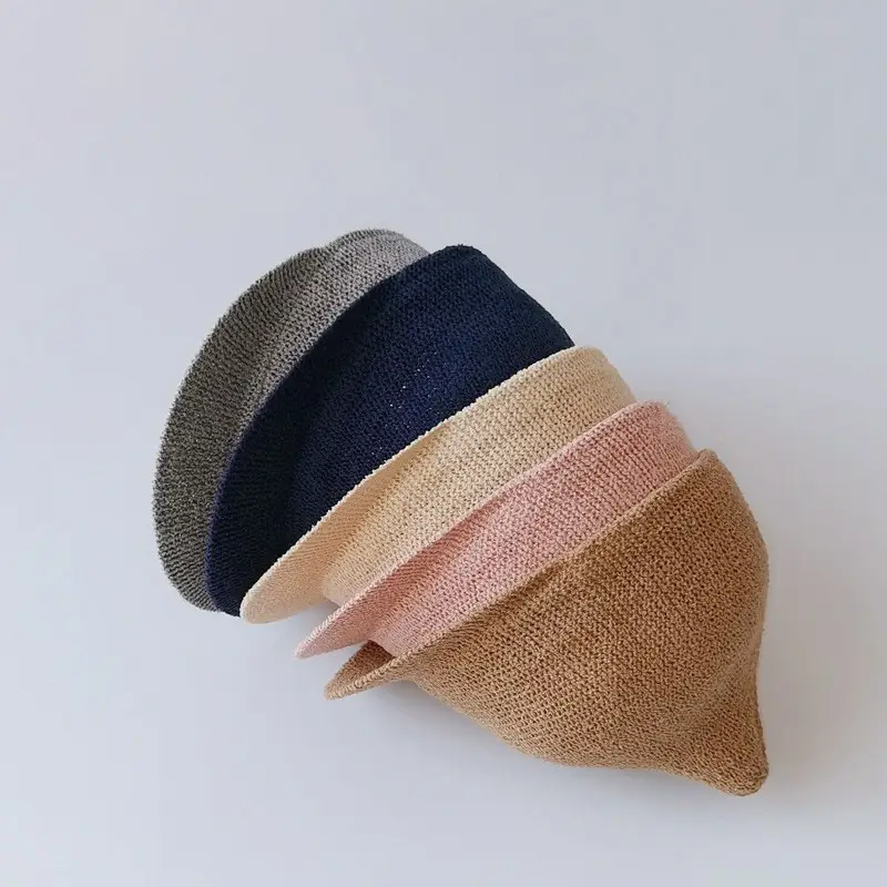 Yipang Baby Sun Hat Grey Knitted Spring Fall - Image 8
