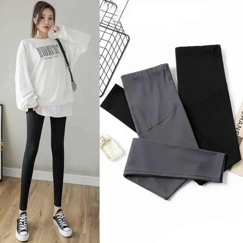 2023 Maternity Leggings Seamless Thin Yoga Nine Point - Image 4