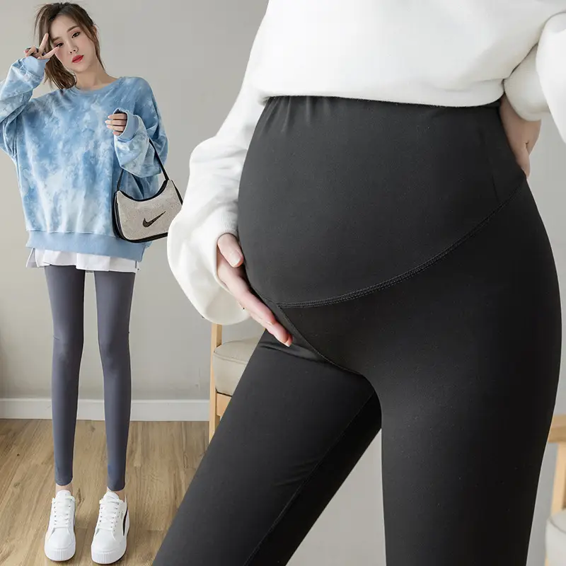 2023 Maternity Leggings Seamless Thin Yoga Nine Point - Image 5