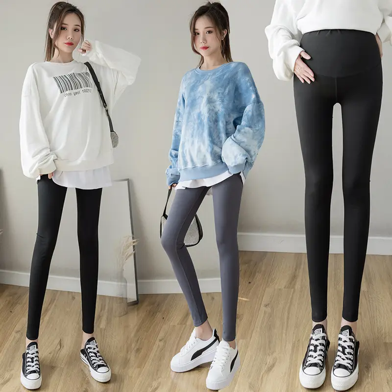 2023 Maternity Leggings Seamless Thin Yoga Nine Point - Image 6