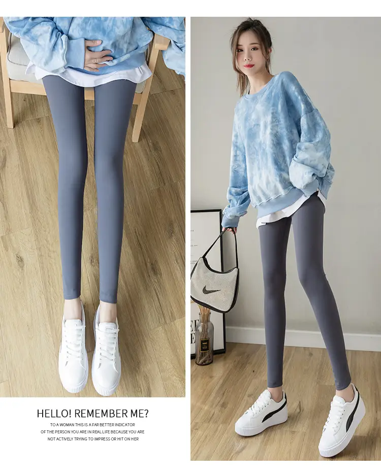 2023 Maternity Leggings Seamless Thin Yoga Nine Point — feature 25