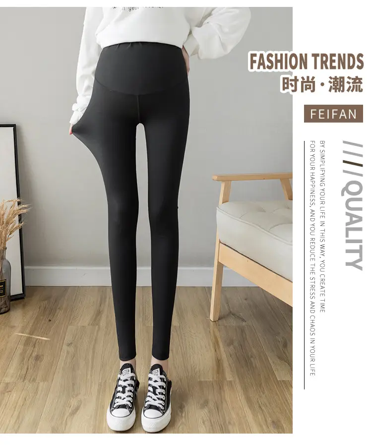 2023 Maternity Leggings Seamless Thin Yoga Nine Point — feature 3