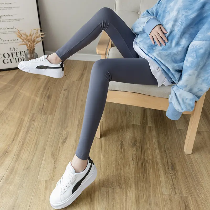 2023 Maternity Leggings Seamless Thin Yoga Nine Point - Image 2