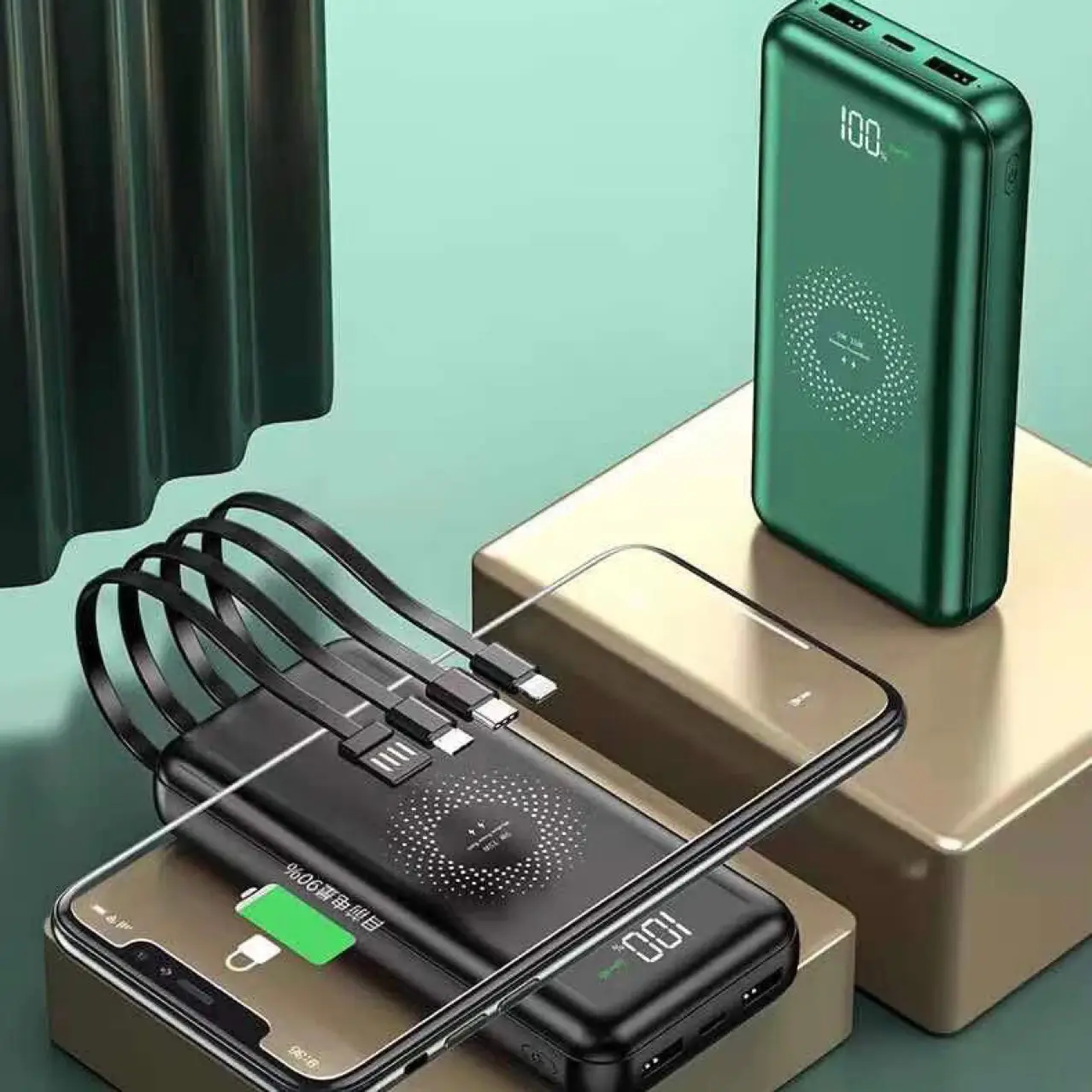 Green Wireless Power Bank with Digital Display — feature 6