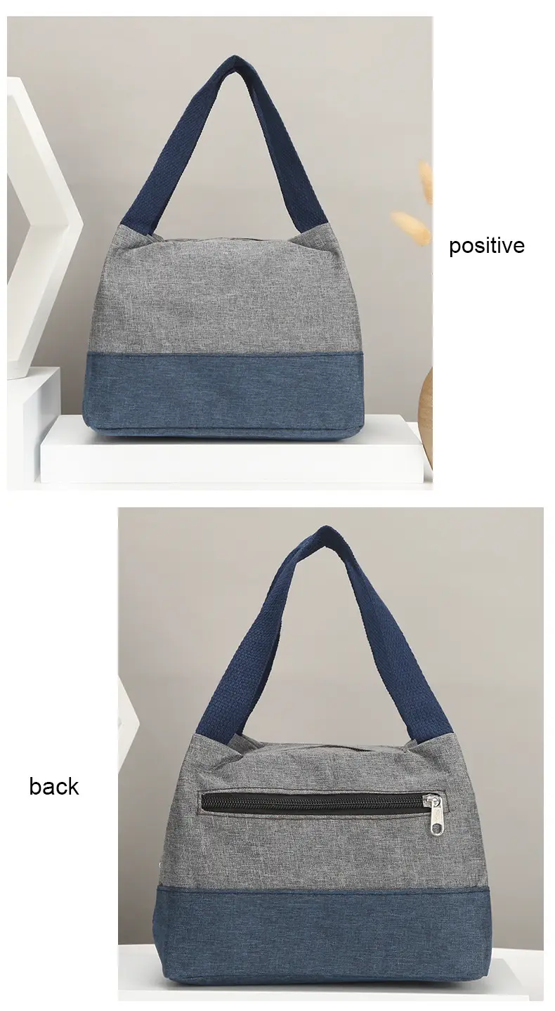 Women's Multi-Purpose Canvas Lunch Bag Pink Blue — feature 12