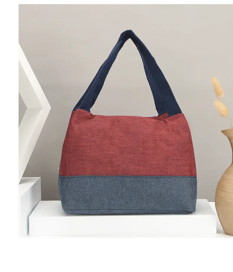 Women's Multi-Purpose Canvas Lunch Bag Pink Blue — feature 18