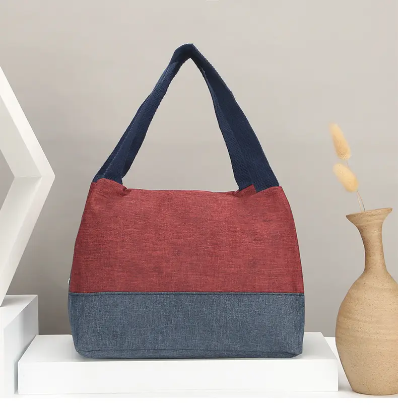 Women's Multi-Purpose Canvas Lunch Bag Pink Blue — feature 4