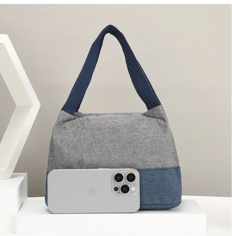 Women's Multi-Purpose Canvas Lunch Bag Pink Blue — feature 7