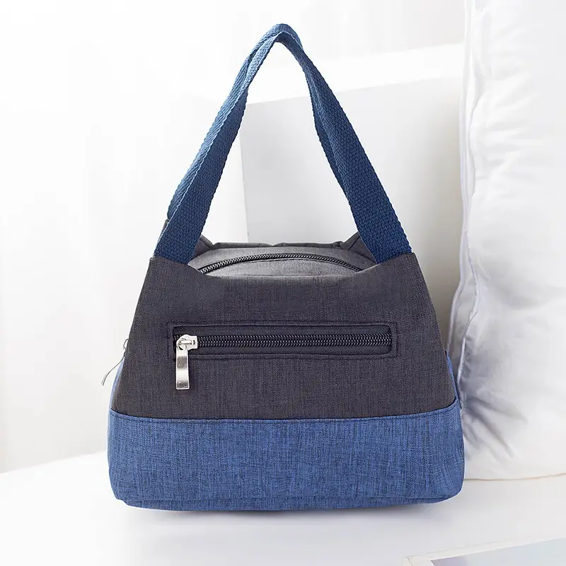 Women's Multi-Purpose Canvas Lunch Bag Pink Blue - Image 4