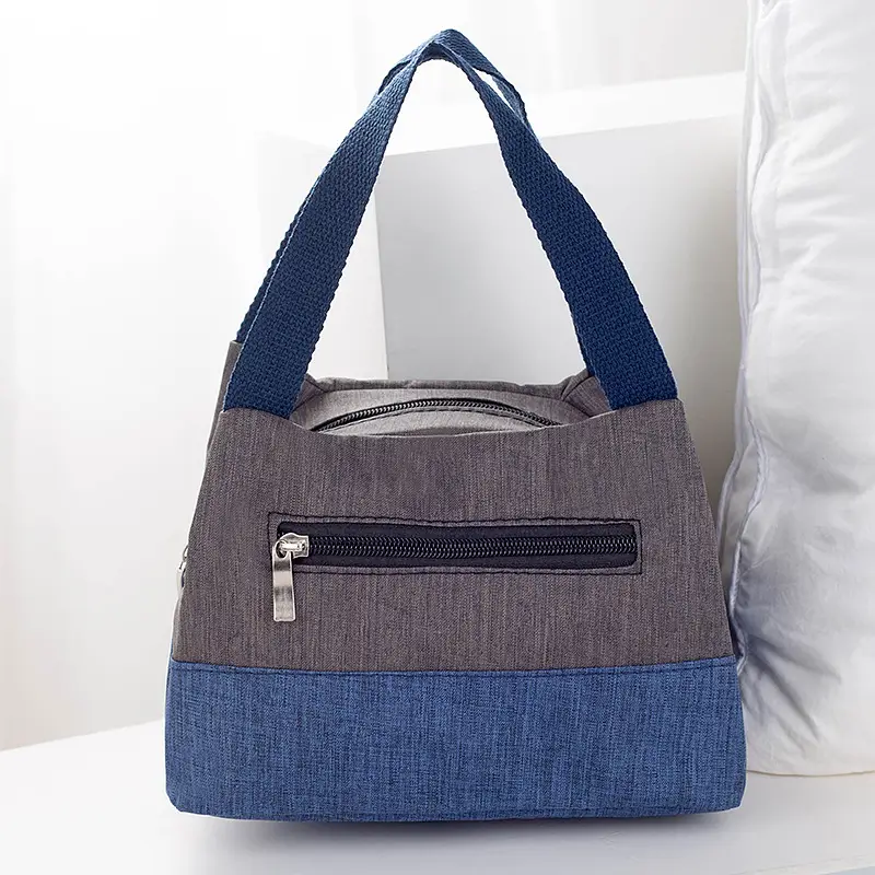 Women's Multi-Purpose Canvas Lunch Bag Pink Blue - Image 5