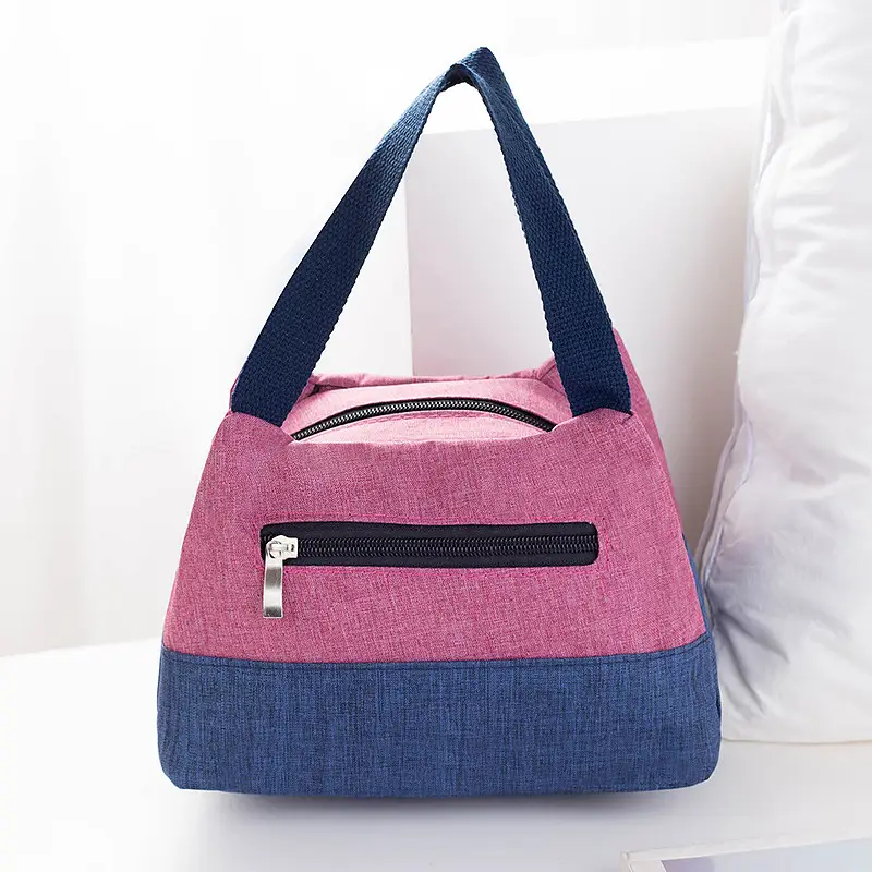 Women's Multi-Purpose Canvas Lunch Bag Pink Blue - Image 6