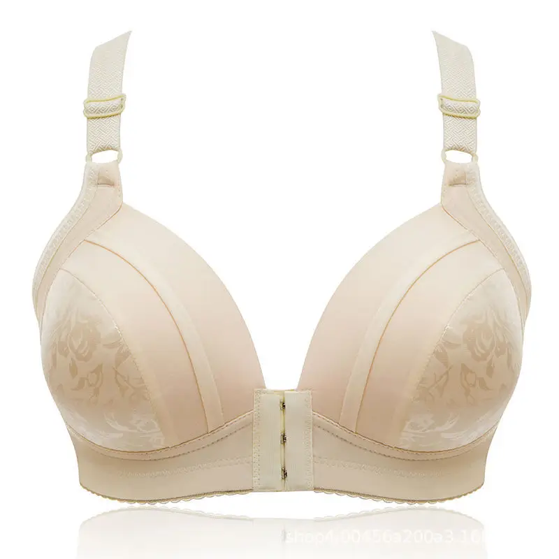 Factory Direct Supply No Steel Ring Thin Front Buckle Bra Large Size Comfortable Gather Bra Underwear