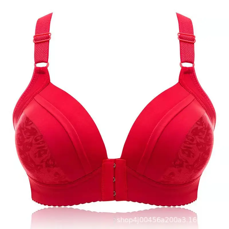 Factory Direct Supply No Steel Ring Thin Front Buckle Bra Large Size Comfortable Gather Bra Underwear