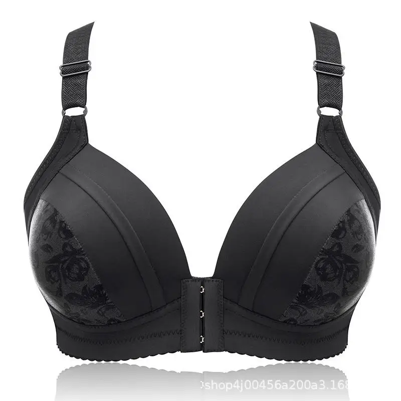 Factory Direct Supply No Steel Ring Thin Front Buckle Bra Large Size Comfortable Gather Bra Underwear