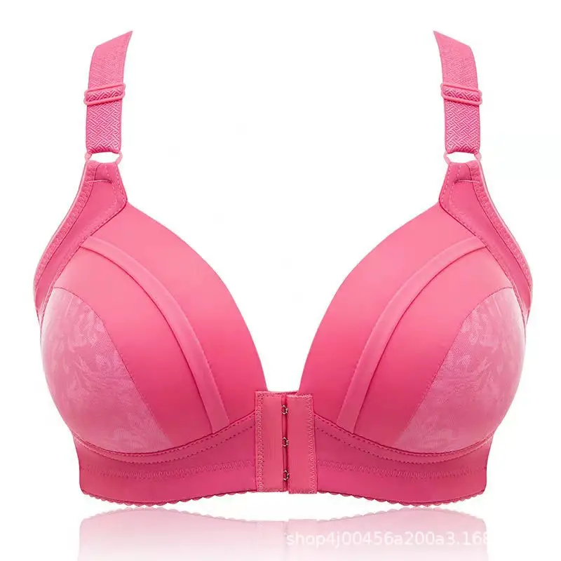 Factory Direct Supply No Steel Ring Thin Front Buckle Bra Large Size Comfortable Gather Bra Underwear