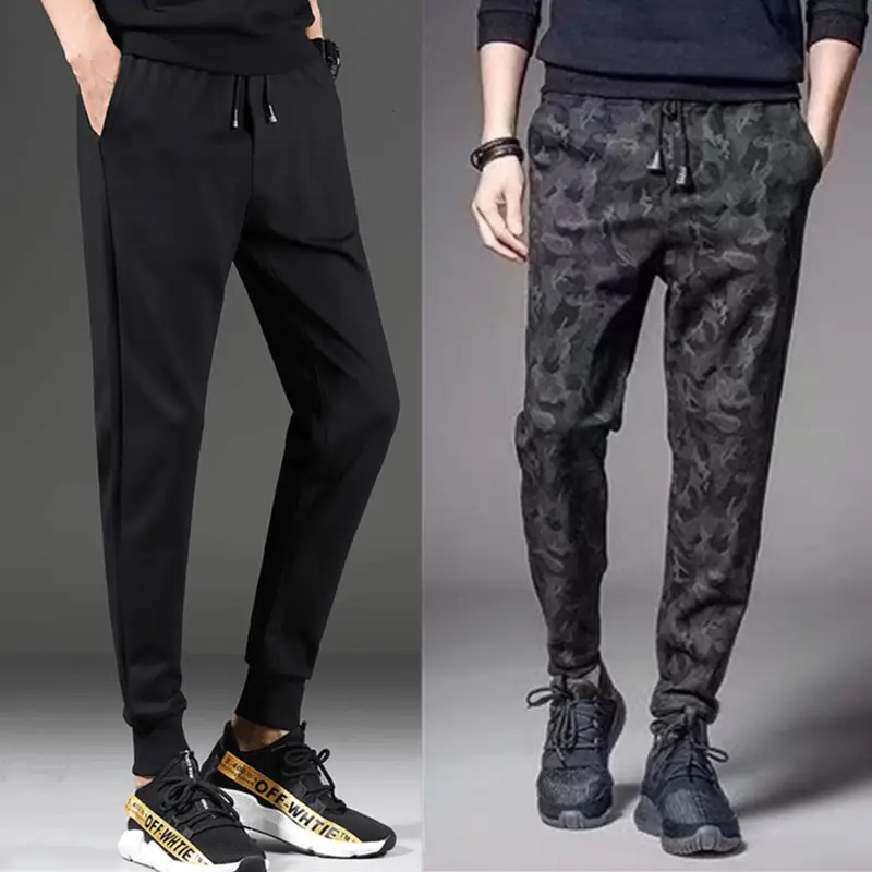 Men's Camouflage Stretch Black Cropped Pants - Image 7