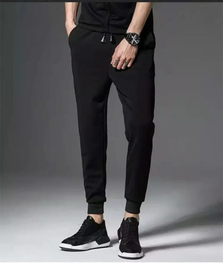 Men's Camouflage Stretch Black Cropped Pants - Image 11