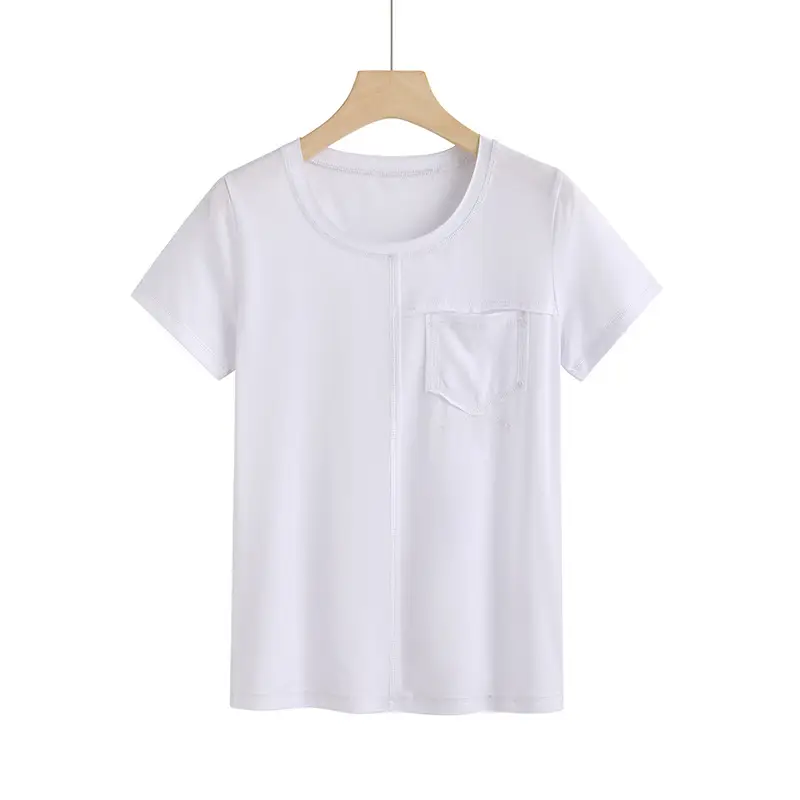 Black Short Sleeve T-Shirt with Flap Pocket - Image 3