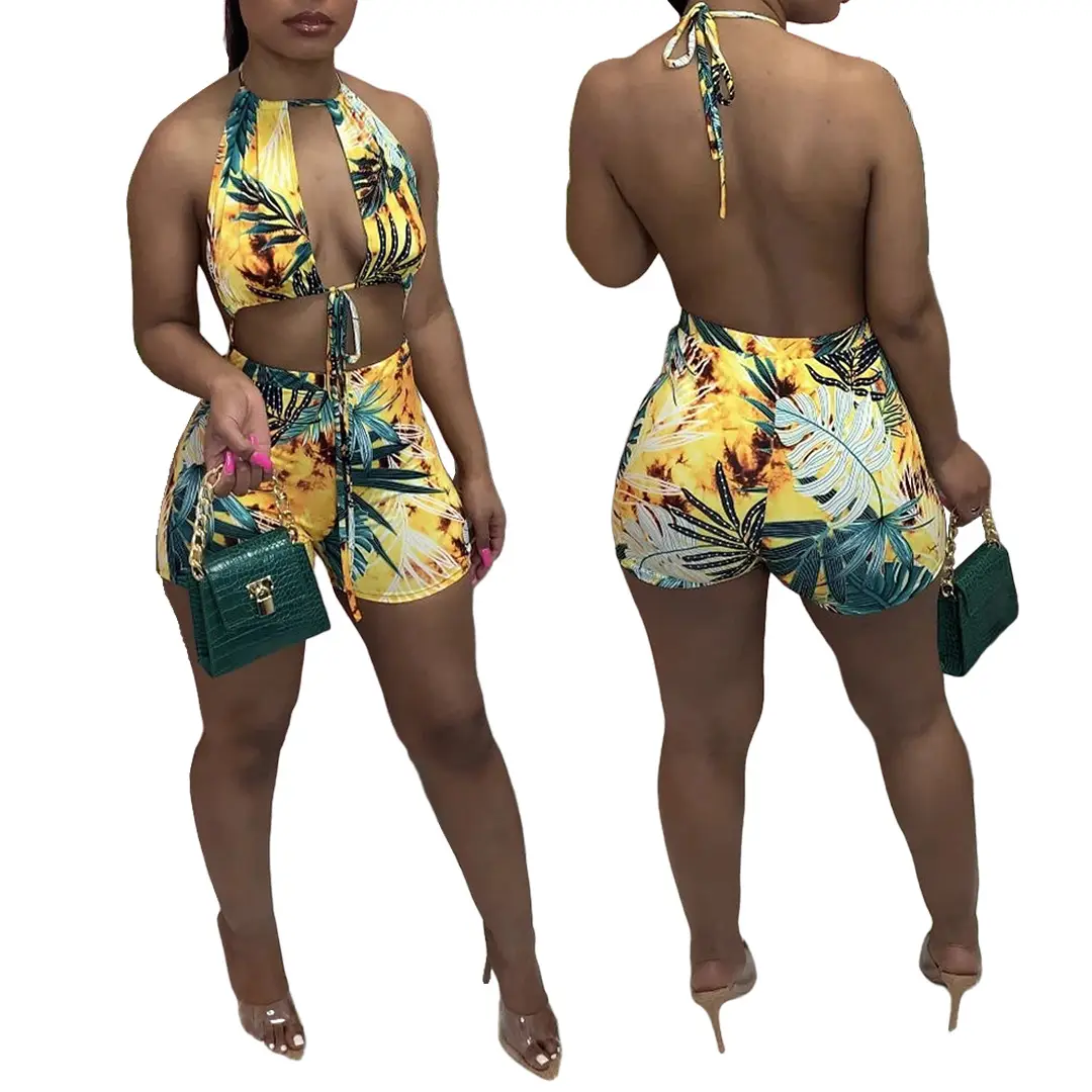 Tropical Printed Crossbody Night Dress for Women