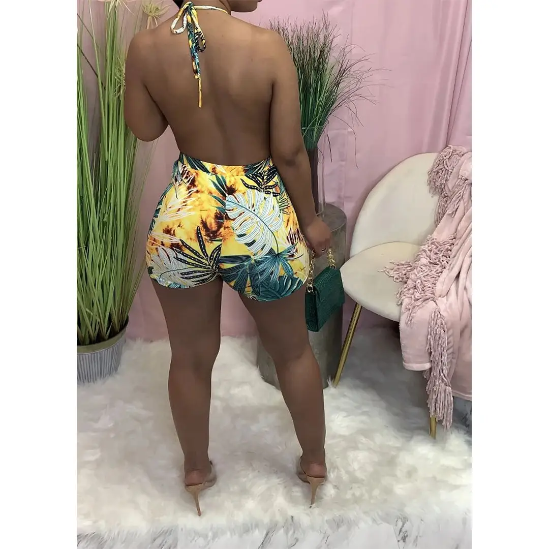 Tropical Printed Crossbody Night Dress for Women