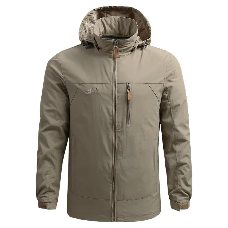 Men's 2020 Hooded Thin Outdoor Jacket Navy Blue Large - Image 7