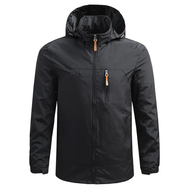 Men's 2020 Hooded Thin Outdoor Jacket Navy Blue Large - Image 9