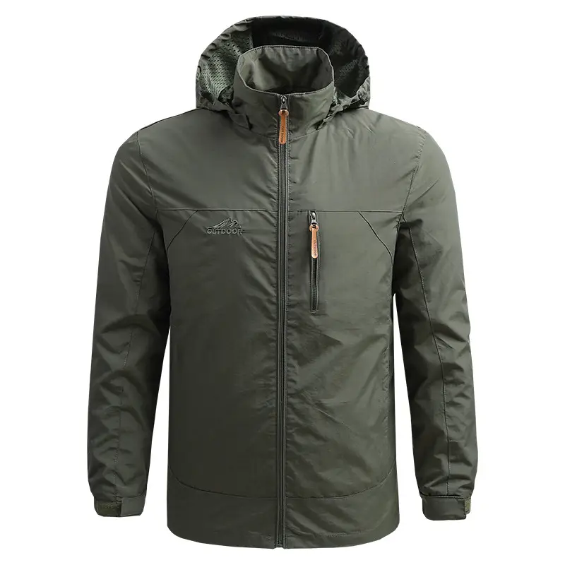 Men's 2020 Hooded Thin Outdoor Jacket Navy Blue Large - Image 10