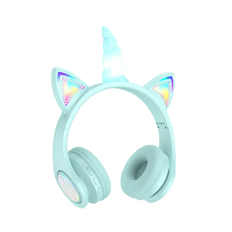 Pink Unicorn Bluetooth Headset with LED Lights - Image 3