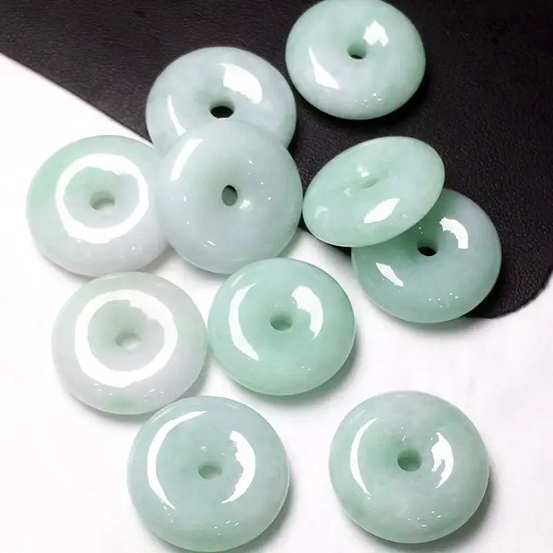Natural Jade Buddha Pendant Necklace Green White Peace Buckle — feature 2