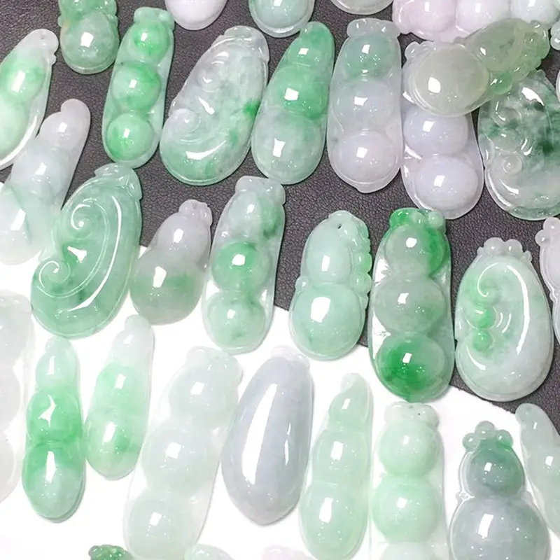 Natural Jade Buddha Pendant Necklace Green White Peace Buckle — feature 20