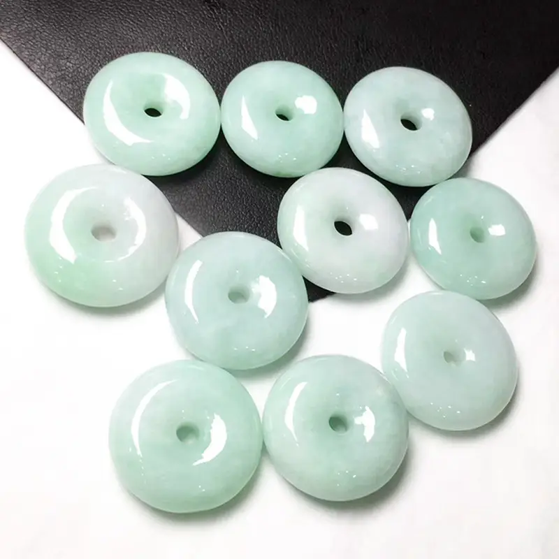 Natural Jade Buddha Pendant Necklace Green White Peace Buckle — feature 5