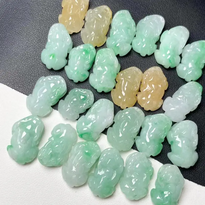 Natural Jade Buddha Pendant Necklace Green White Peace Buckle — feature 53