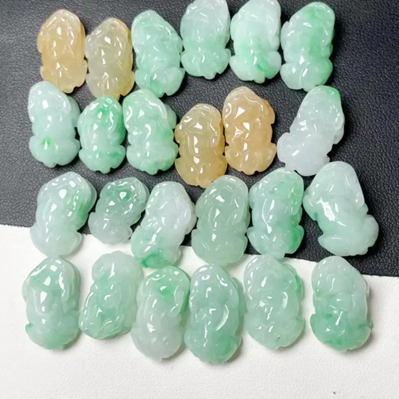Natural Jade Buddha Pendant Necklace Green White Peace Buckle — feature 54