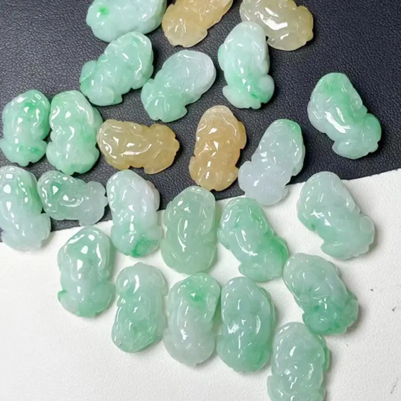 Natural Jade Buddha Pendant Necklace Green White Peace Buckle — feature 55