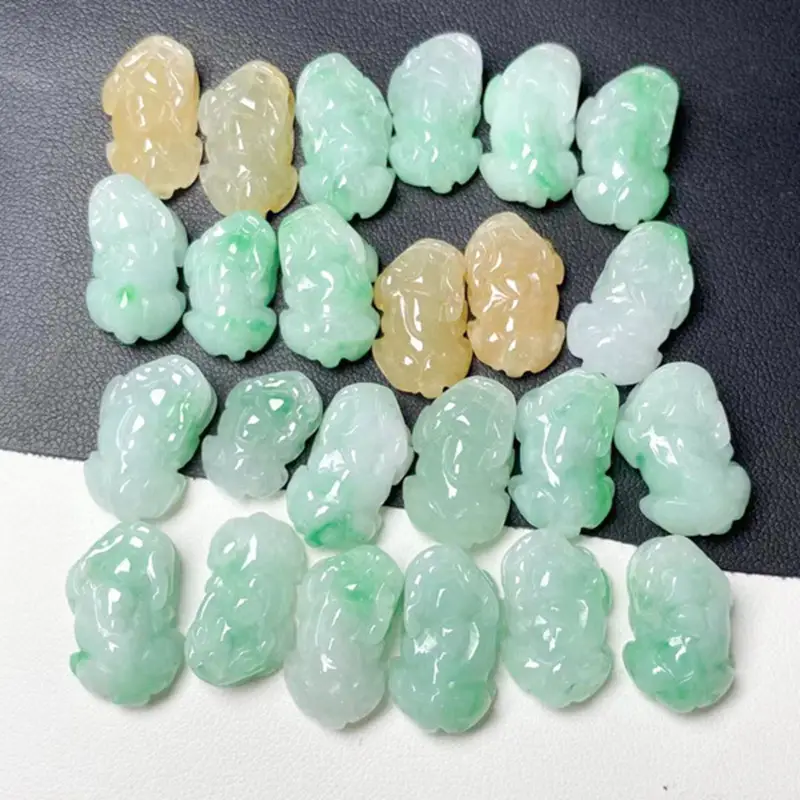 Natural Jade Buddha Pendant Necklace Green White Peace Buckle — feature 56