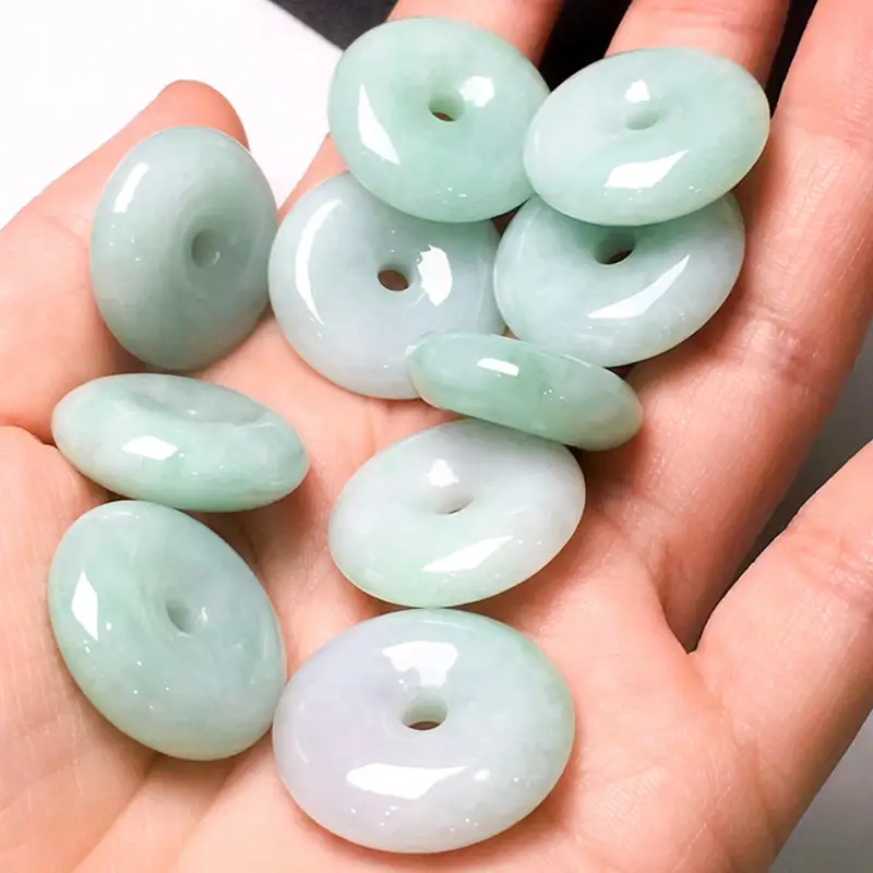Natural Jade Buddha Pendant Necklace Green White Peace Buckle — feature 6