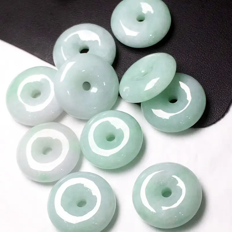 Natural Jade Buddha Pendant Necklace Green White Peace Buckle — feature 7