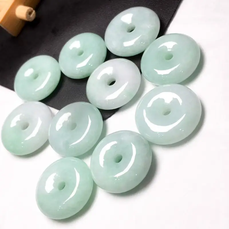 Natural Jade Buddha Pendant Necklace Green White Peace Buckle — feature 8