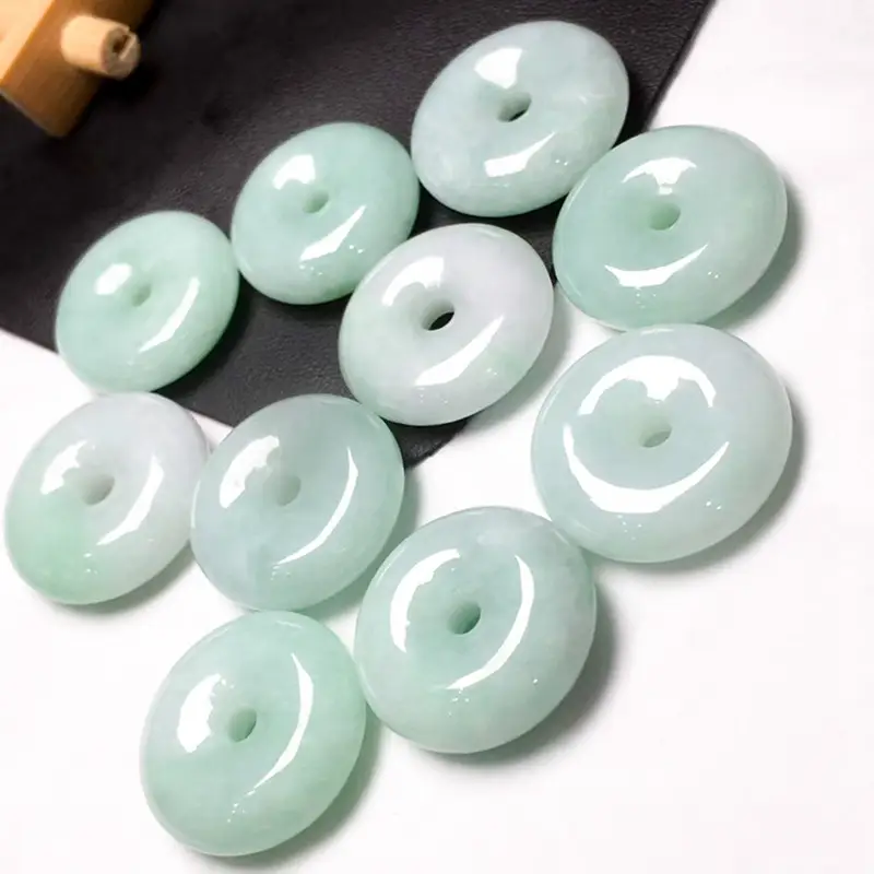 Natural Jade Buddha Pendant Necklace Green White Peace Buckle — feature 9
