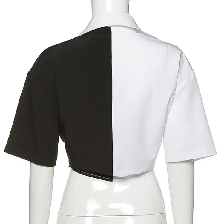White Lapel T-Shirt for Women 2024 Cross Border