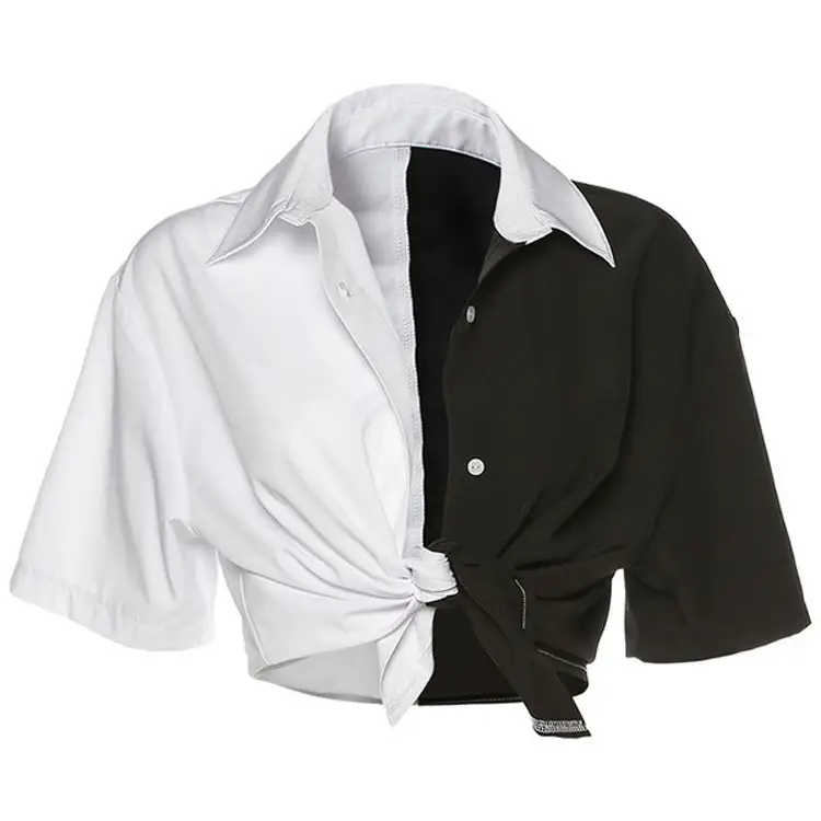 White Lapel T-Shirt for Women 2024 Cross Border