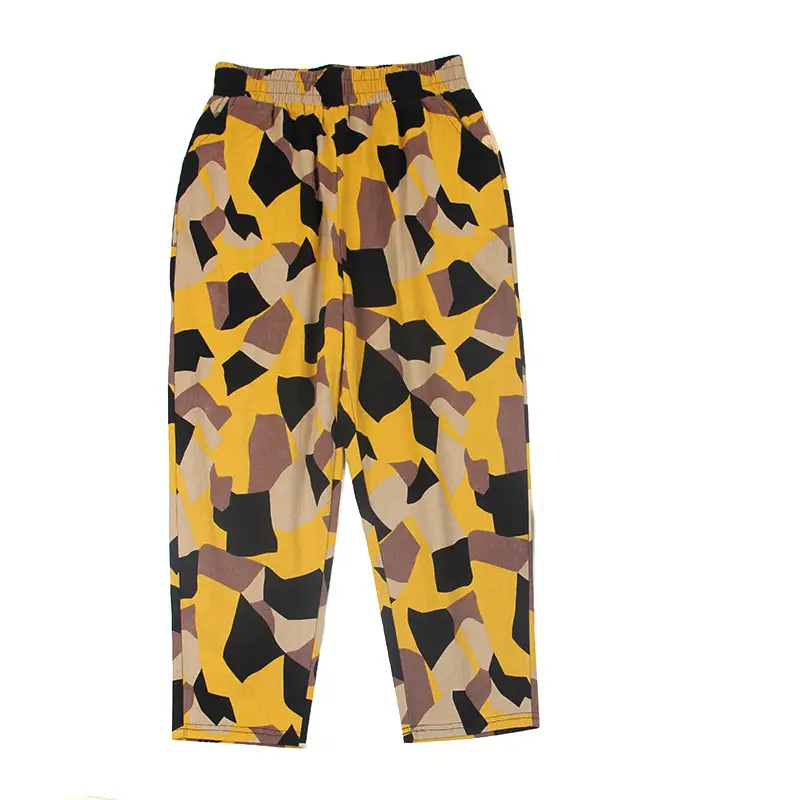 Loose Fitting Plaid Cropped Pants High Waist