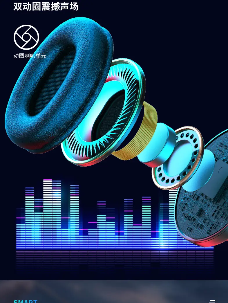 Wireless Bluetooth Headset with Colorful LED Lights — feature 11