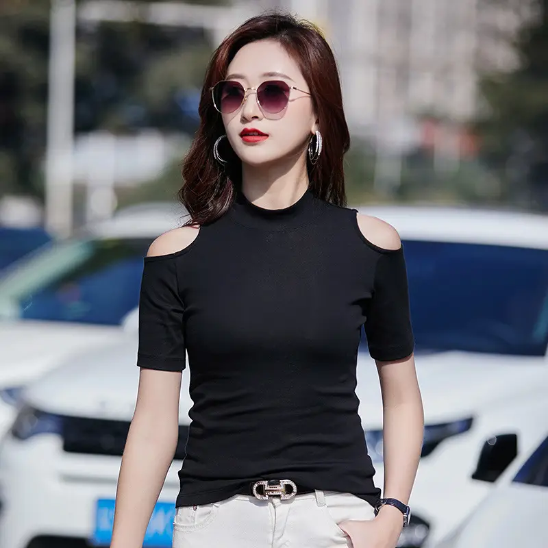 Orange 2-Pc Cold Shoulder T-Shirt for Women