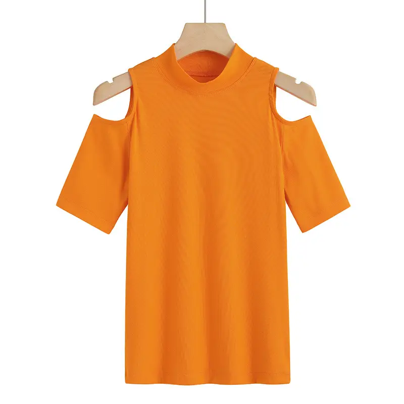 Orange 2-Pc Cold Shoulder T-Shirt for Women