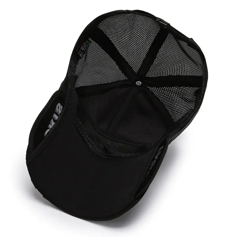 Men's Black Sports Cap with Extended Brim